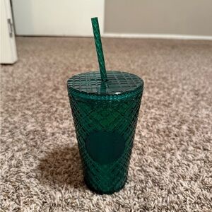 Green Starbucks Textured Tumbler with Straw